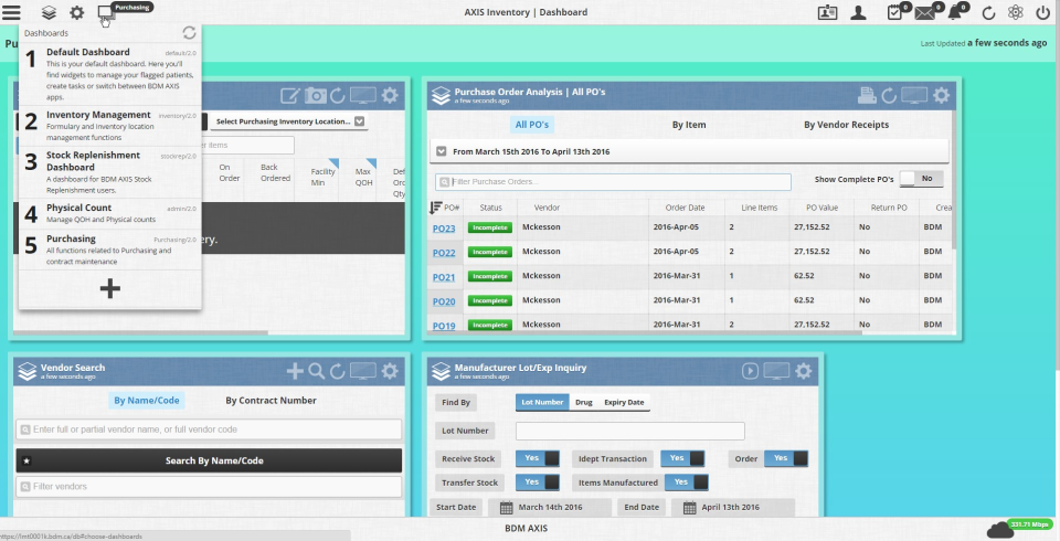 screenshot of BDM Software Suite